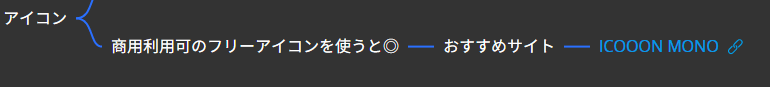 リンク付ノードを青色にした例